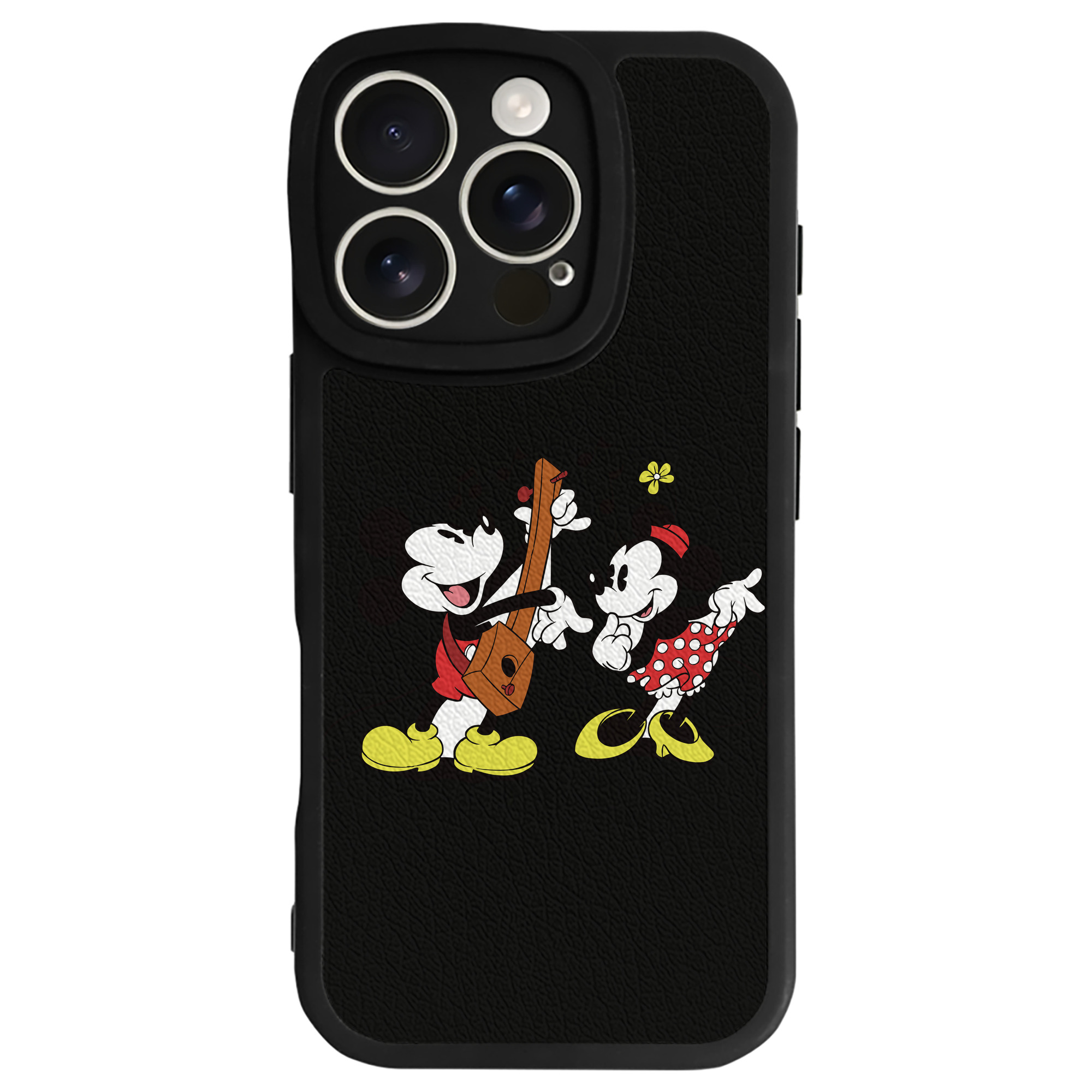 （画像用） ミッキーマウス Mickey Mouse 【iPhone 16シリーズ対応】シリコンスマホケース（レザー調） 材質：シリコン